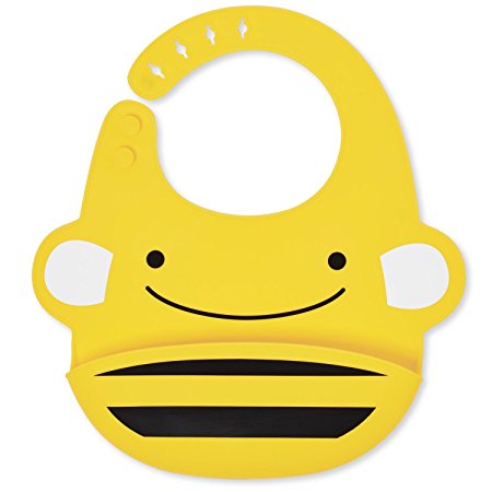 Skip Hop Zoo Fold & Go Silicone Bib, Yellow Bee