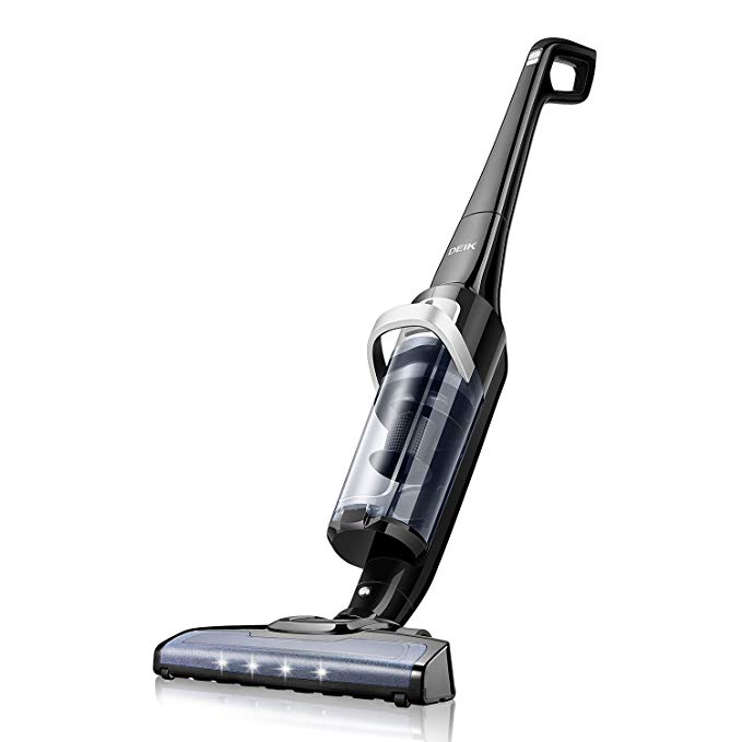 Deik Vacuum Cleaner, Cordless Vacuum Cleaner with 28.8V Li-ion Battery Powered, Lightweight Rechargeable Bagless Stick Vacuum, Cyclonic HEPA Filtration System with Wall Mount, 2018 Upgrated