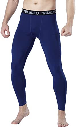 TELALEO Men's Compression Pants Cool Dry Gym Workout Running Leggings Baselayer Sports Tights