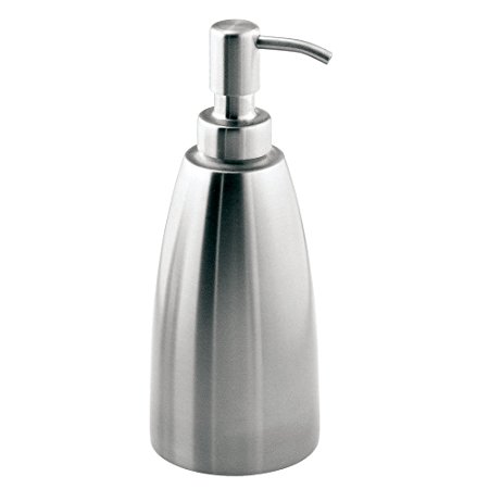 InterDesign Forma Stainless Steel Liquid Soap & Lotion Dispenser Pump for Kitchen or Bathroom Countertops, Brushed