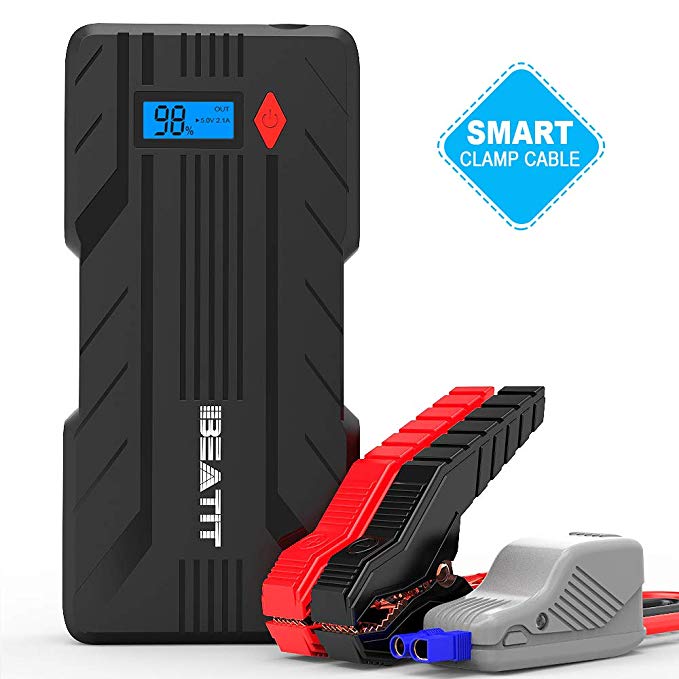 Beatit B7 PRO QDSP 1200A (Up to 8.0L Gas or 6.0L Diesel Engines) 12V Auto Battery Booster Portable Car Jump Starter Auto Battery Booster with Smart Jumper Cables