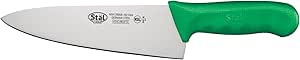 Winco 8" Commercial-Grade Chef's Knife with German Steel Blade, Green