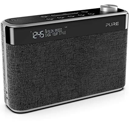 Pure UK Avalon N5 DAB/DAB /FM Radio and Bluetooth Portable Speaker with Alarms/Timers and 20 Station Presets - Charcoal