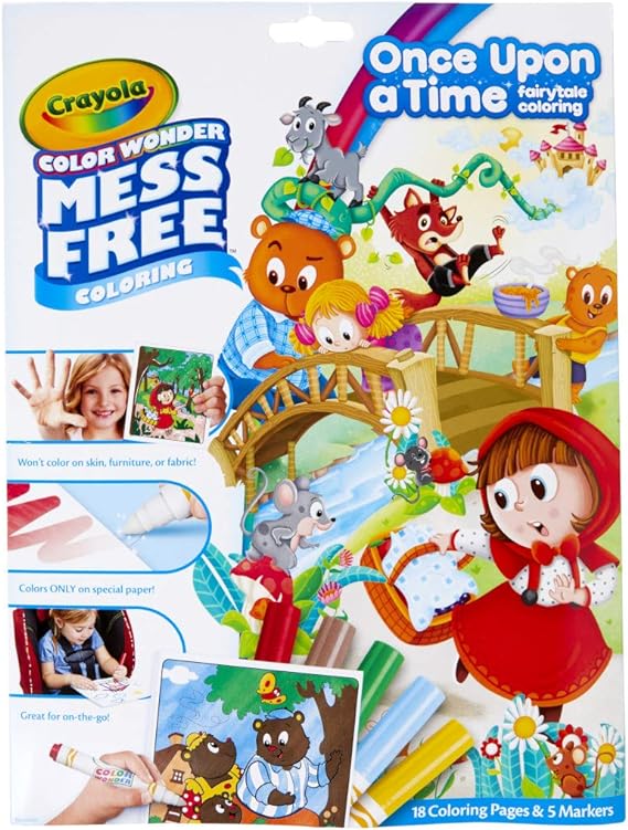 Crayola Color Wonder Fairytales (18 Pages), Mess Free Coloring for Kids & Toddlers, Kids Gifts, Invisible Ink Markers, Ages 3