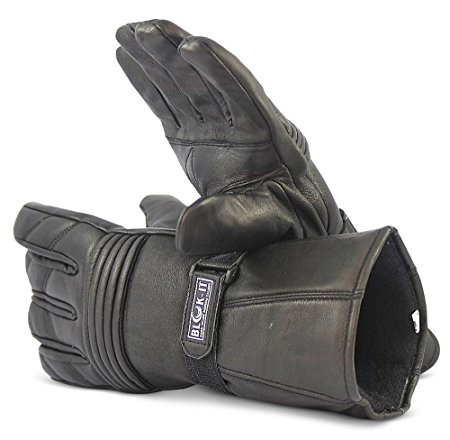 Full Leather Motorcycle Gloves by Blok-IT. Gloves are Thermal, 3M Thinsulate Material. For Bikers, Motorcycles & Motorbikes