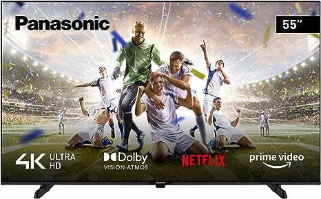 Panasonic TX-55MX610B, 55 Inch 4K Ultra HD LED Smart 2023 TV, High Dynamic Range (HDR), Linux TV, Dolby Atmos and Dolby Vision, Google Assistant, Amazon Alexa, 2 Feet Pedestal, Black