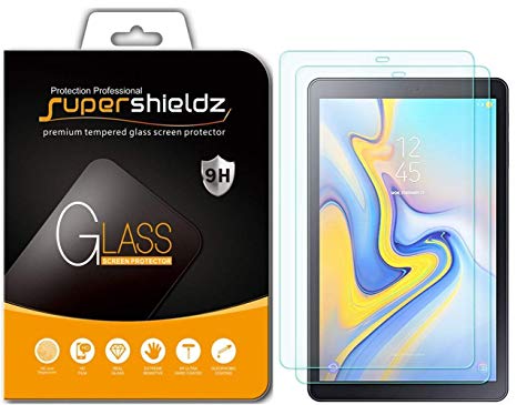 [2-Pack] Supershieldz for Samsung Galaxy Tab A 10.5 inch Screen Protector, [Tempered Glass] Anti-Scratch, Bubble Free, Lifetime Replacement (SM-T590/T595/T597) 2018 Released [Updated Version]