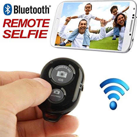 AccessoryBasics Bluetooth Wireless Camera Shutter Release Remote Control for iPhone 7 6S Plus iPad Pro/Air/Mini Samsung Galaxy S8 S7 Edge Smartphone & Tablets (Free Jello Case & Wrist Lanyard)
