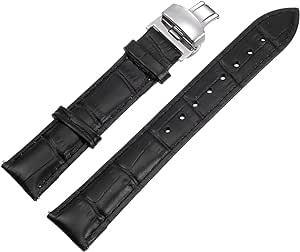 uxcell Multiple Sizes Leather Watch Band Quick Release Deployment Buckle Cowhide Watch Strap for Men and Women