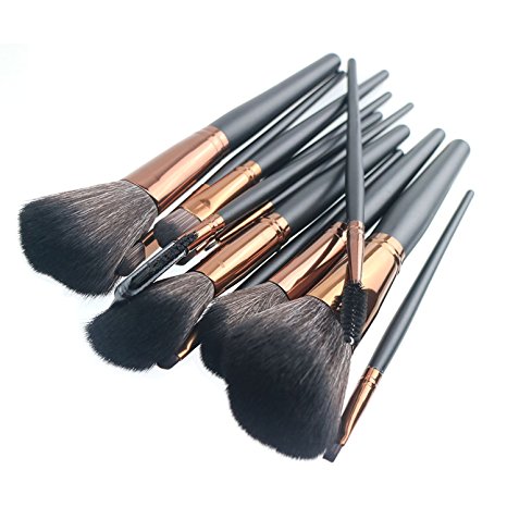 Makeup Brushes,VVinRC Premium Synthetic Cosmetic Professional Makeup Brushes Set , Foundation Blending Blush Eyeliner Face Powder Brush Makeup Brushes (Black)