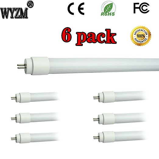 WYZM 6-Pack of 21 Inch 10W T5 LED Tube,Replacement for F13T5/CW T5 Linear Fluorescent Tube Light Bulb,Frosted Cover 110/120v Directly (21" 6pack Daylight White)