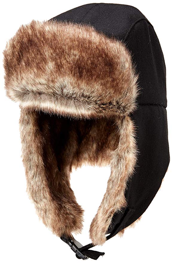 Amazon Essentials Men's Trapper Hat with Faux Fur