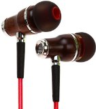 Symphonized NRG 20 Premium Genuine Wood In-ear Noise-isolating HeadphonesEarbudsEarphones with Innovative Shield Technology Cable and Mic Red