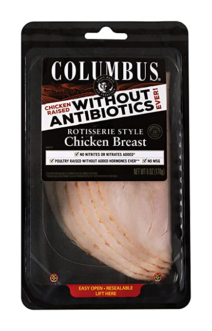 Columbus, Chicken Breast Rotisserie Style Sliced NAE, 6 oz