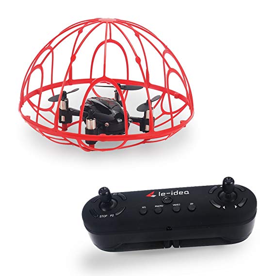 LE-IDEA Mini Drones for Kids RC Quadcopter Drone with Frame Cage Parrot Drone 6 Axis 2.4GHZ Headless Mode Helicopter Toy Drone RC Drones for Kids Beginner Mini Quadcopter Drone