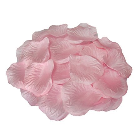 JUYO VONSAN individually separated rose petals artificial flowers for decoration Wedding flowers favors 1000 pcs artificial roses (Light Pink)