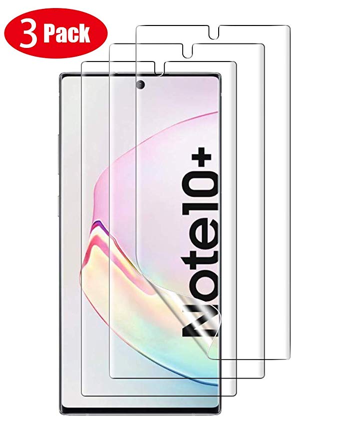 TopACE for Galaxy Note 10 Plus/Note 10 5G/Note 10  Screen Protector, [Compatible with in-Display Fingerprint Sensor] HD [Anti-Scratch] [TPU Film] Flexible with Lifetime Replacement Warranty (3 Pack)