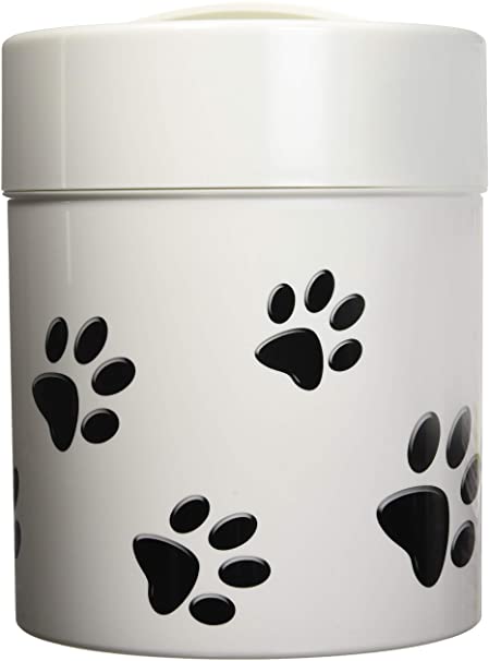 Tightpac America 2.5 Pound Vacuum Sealed Pet Food Storage Container, White Cap and Body/Black Paws