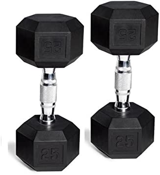 CAP Barbell Rubber-Coated Hex Dumbbells, Set of 2, 20 Lb Pair (40 Lbs Total)