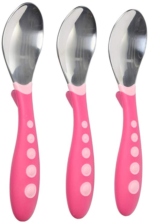 Gerber Graduates BPA Free Kiddy Cutlery Spoons, 3-Pack, Colors May Vary