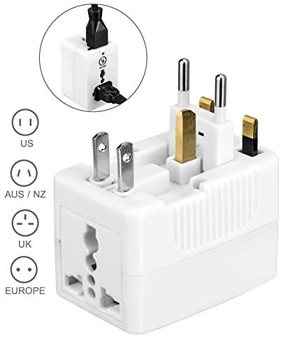 Yubi Power Universal Travel Adapter 2 Universal Sockets Covering More Than 150 Countries - US, UK, EU, AU - White