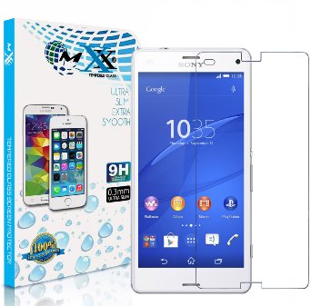 Xperia Z3 Compact Screen Protector MXx Tempered Glass Screen Protector 25D Round Edge 03mm Thickness Anti-scratch Slim Anti-shocks and 999 Touch-screen Accurate for Sony Xperia Z3 Compact