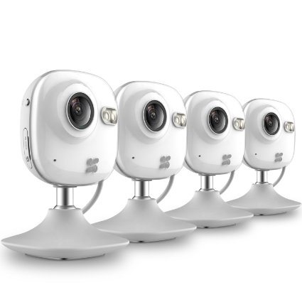 EZVIZ Mini HD 720p WiFi Home Security Camera with Motion Detection, 130° View, Night Vision - 4 Camera Kit