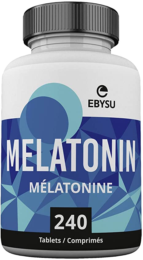 EBYSU Melatonin Tablets - 3mg - Natural Sleep Aid - Insomnia and Jet Lag Sleeping Pills - 240 Capsules