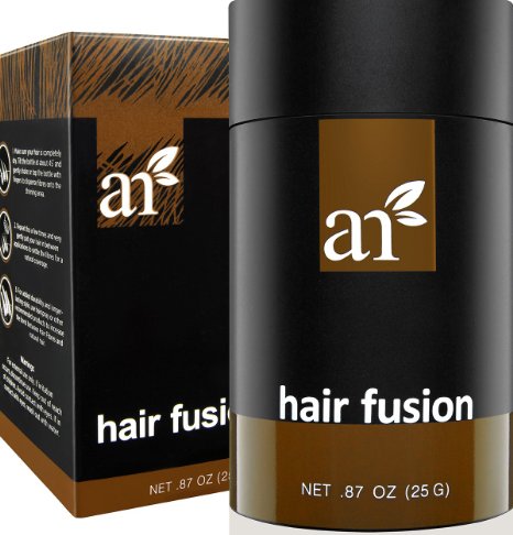 Art Naturals Hair Fusion - Medium Brown - Hair Building Fibers to fill Thinning, Sparse or Balding Areas - Made of natural, colored Keratin Fibers that blend undetectable into existing hair