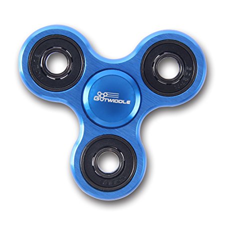 GoTwiddle Spinner Fidget Toy Metal Triangle Hand Spinner - Premium High Speed Bearing - Aluminium Alloy Metal Frame - for Calm Focus ADHD Autism Kids Adult - Spin 3-5 Minutes (Mizzy)