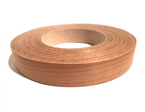 Cherry Preglued 2" X 10' Wood Veneer Edgebanding Roll - Flexible Wood Tape, Easy Application Iron On with Hot Melt Adhesive. Smooth Sanded Finish. Made in USA.