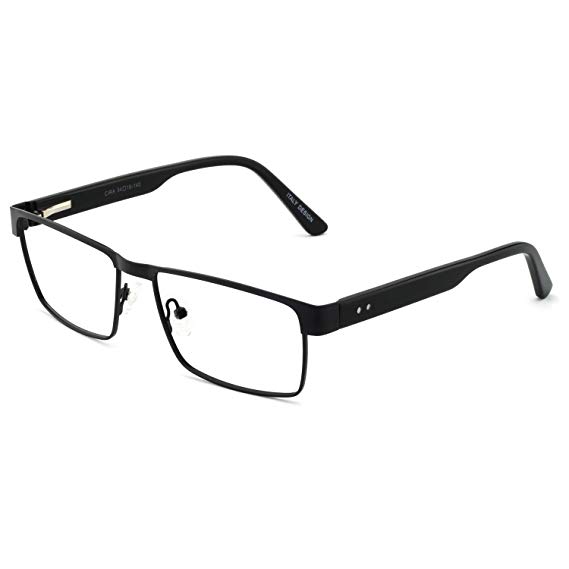 OCCI CHIARI Men Rectange Optical Eyewear Frames With Non-Prescription Clear Lenses