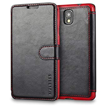 Galaxy Note 3 Case Wallet,Mulbess [Layered Dandy][Vintage Series][Black] - [Ultra Slim][Wallet Case] - Leather Flip Cover With Credit Card Slot for Samsung Galaxy Note 3 N9000