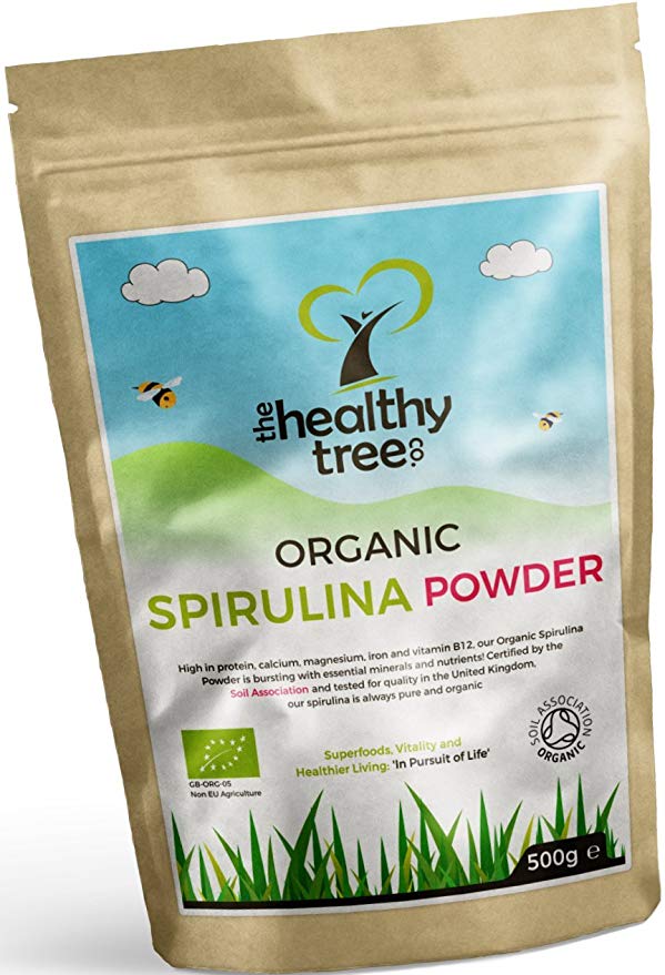 Organic Spirulina Powder - High in Amino Acids, Chlorophyll, Protein and Calcium - Perfect in Green Superfood Juices - UK Certified Organic Spirulina by TheHealthyTree Company