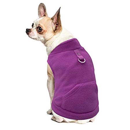 EXPAWLORER Fleece Autumn Winter Cold Weather Dog Vest Harness Clothes with Pocket for Small Dogs