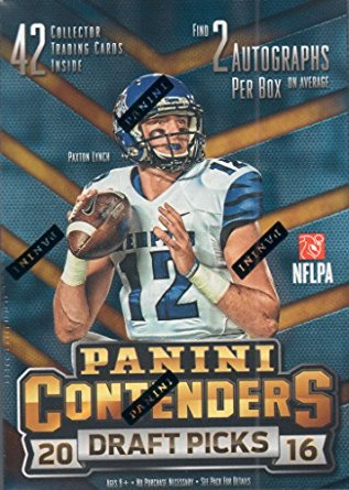 2016 Panini Contenders NFL Draft Picks Football Unopened Blaster Box of Packs with 2 GUARANTEED AUTOGRAPHS Per Box Try for Jared Goff, Carson Wentz, Paxton Lynch and Others