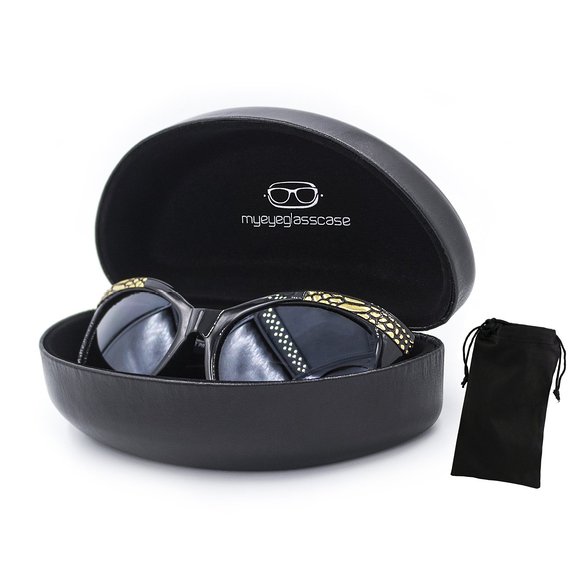 Best Value  Classic Sunglasses Case 100 Money Back Guarantee  Hard Metal  Large and Extra Large  for Men and Women  Clam-shell