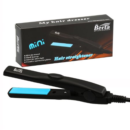 Berta Mini Hair Straightener 05 Inch Ceramic Falt Iron Travel Size Hair Flat Iron US Plug 110V