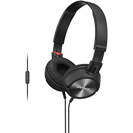 Sony MDR-ZX300AP/B Stereo Headphones with In-line Microphone and Configurable Remote - Black
