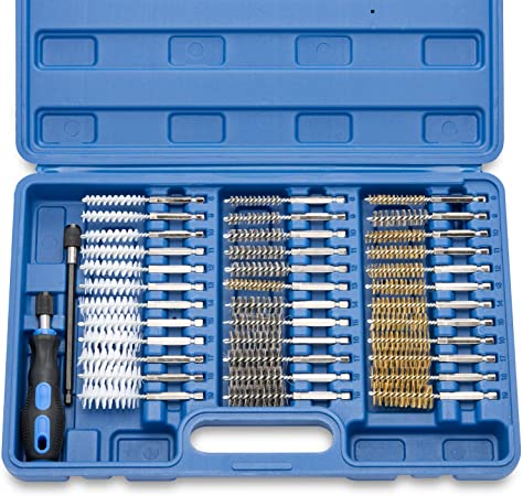 Neiko 00325A Industrial Wire Hex Shank Brush Set, 38 Piece| 1/4" Hex