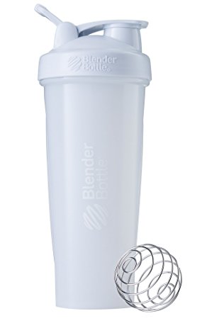 BlenderBottle Classic Loop Top Shaker Bottle, White/White, 32-Ounce Loop Top