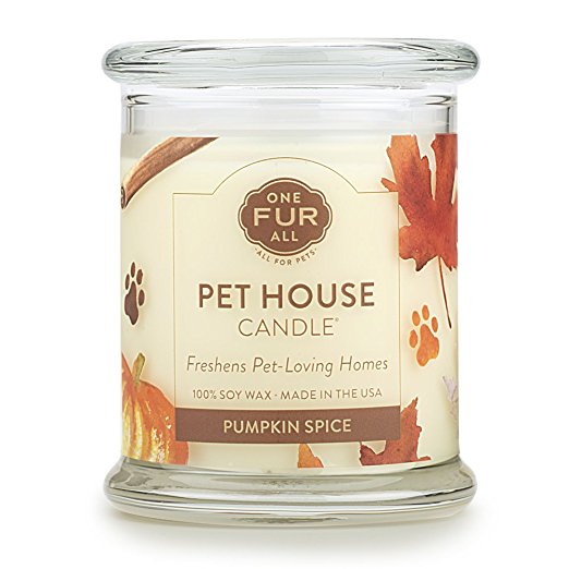 Pet House Candle - Pumpkin Spice - CLICK TO SEE ALL 16 FRAGRANCES - Natural Soy Wax - Long-lasting - Paraffin Free - Jar Candle - Pet Odor Eliminating Candle - Non-Toxic