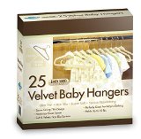 Closet Complete Baby Size Ultra Thin No Slip Velvet Hangers Ivory Set of 25