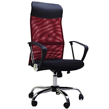 LIFE CARVER Mesh High Back Executive Adjustable Swivel Office Chair Recline Mesh Seat(Wine)