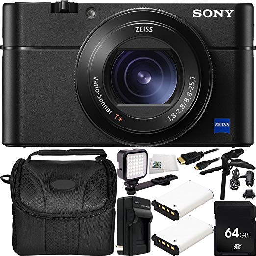 Sony Cyber-Shot DSC-RX100 VA Digital Camera 64GB Bundle 11PC Accessory Kit - Includes 64GB Memory Card   2 Replacement NP-BX1 Batteries   AC/DC Rapid Home & Travel Charger   More