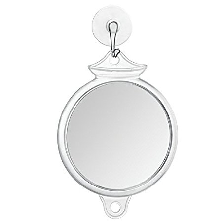 mDesign Suction Fog Free Bathroom Shower Shaving Mirror with Suction Cups - Clear