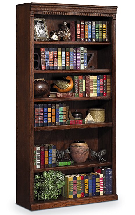 Martin Furniture Huntington Oxford 72" Open Bookcase, Burnish Finish, Fully Assembled