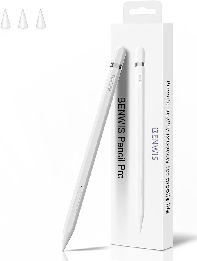 BENWIS iPad Pencil 2nd Generation, Fast Charge Port Apple Pencil 1st Gen with Shortcut Button, Tilt&Palm Rejection Active Stylus Pen for iPad 10/9/8/7/6,iPad Air 5/4/3,iPad Mini 6/5,iPad Pro 11"/12.9"