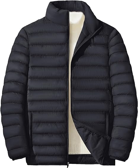 MAGINVIT Men's Puffer Jackets Lightweight Warm Windproof Coat Water-Repellent Windbreaker Quilted Jacket Winter Fall Spring