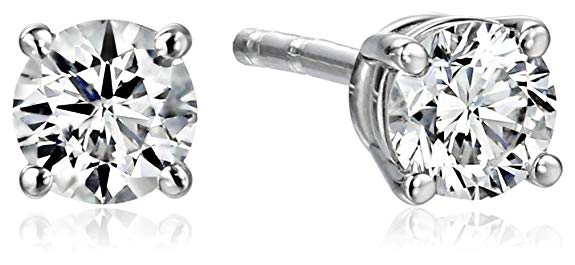 IGI-Certified 18k Gold Round Cut Diamond Stud Earrings (1/4 - 4 cttw, H-I Color, SI1-SI2 Clarity)